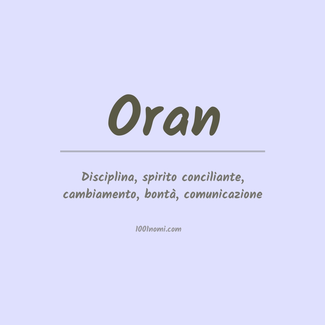 Significato del nome Oran