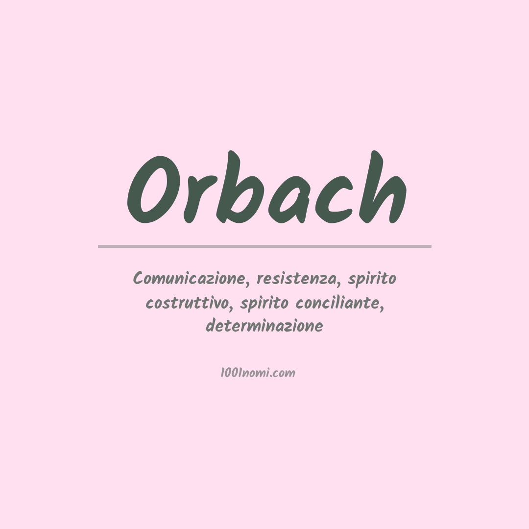 Significato del nome Orbach