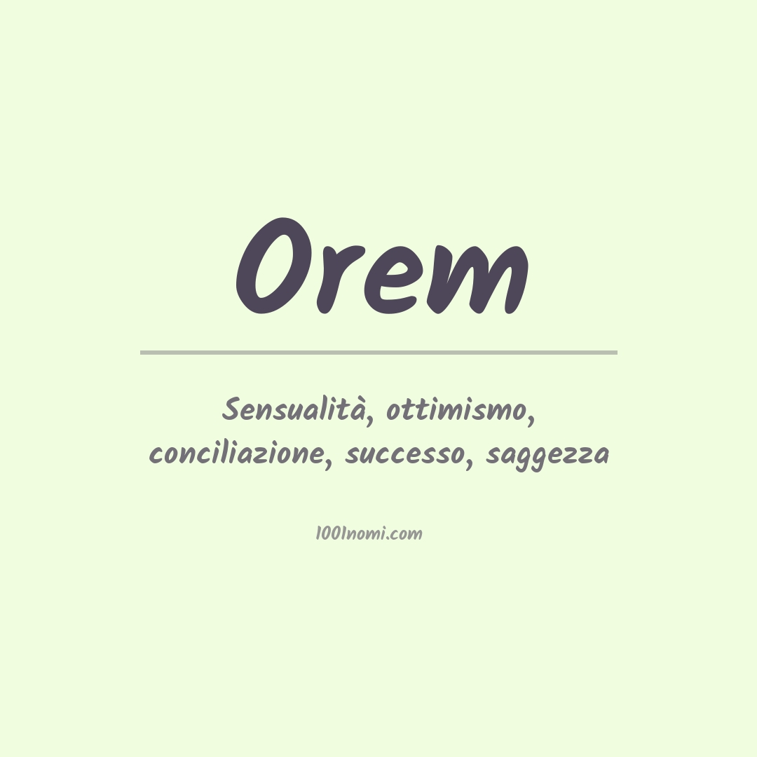 Significato del nome Orem