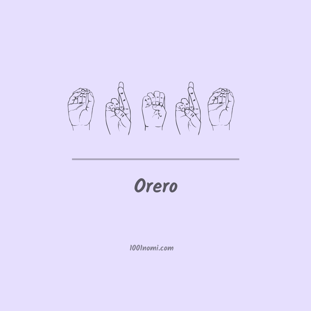 Orero nella lingua dei segni