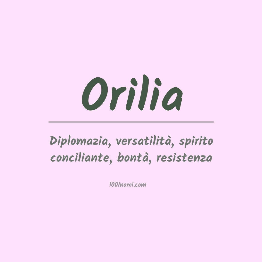 Significato del nome Orilia