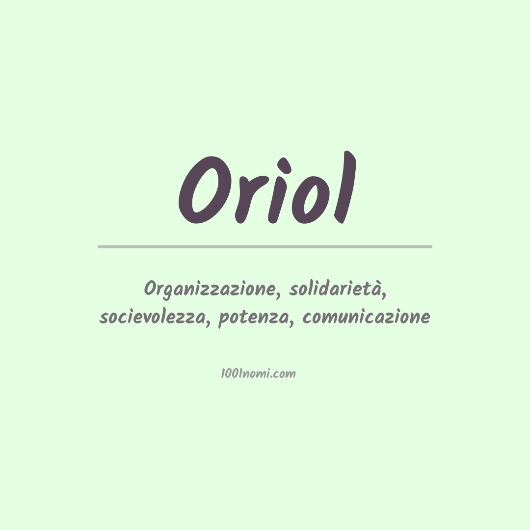 Significato del nome Oriol