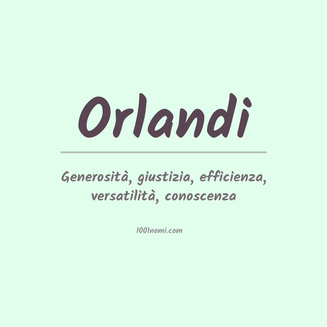 Significato del nome Orlandi