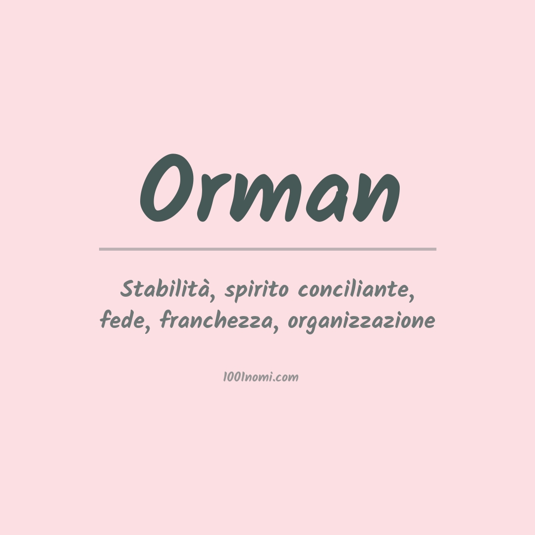 Significato del nome Orman