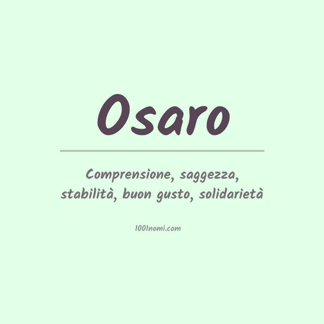 Significato del nome Osaro