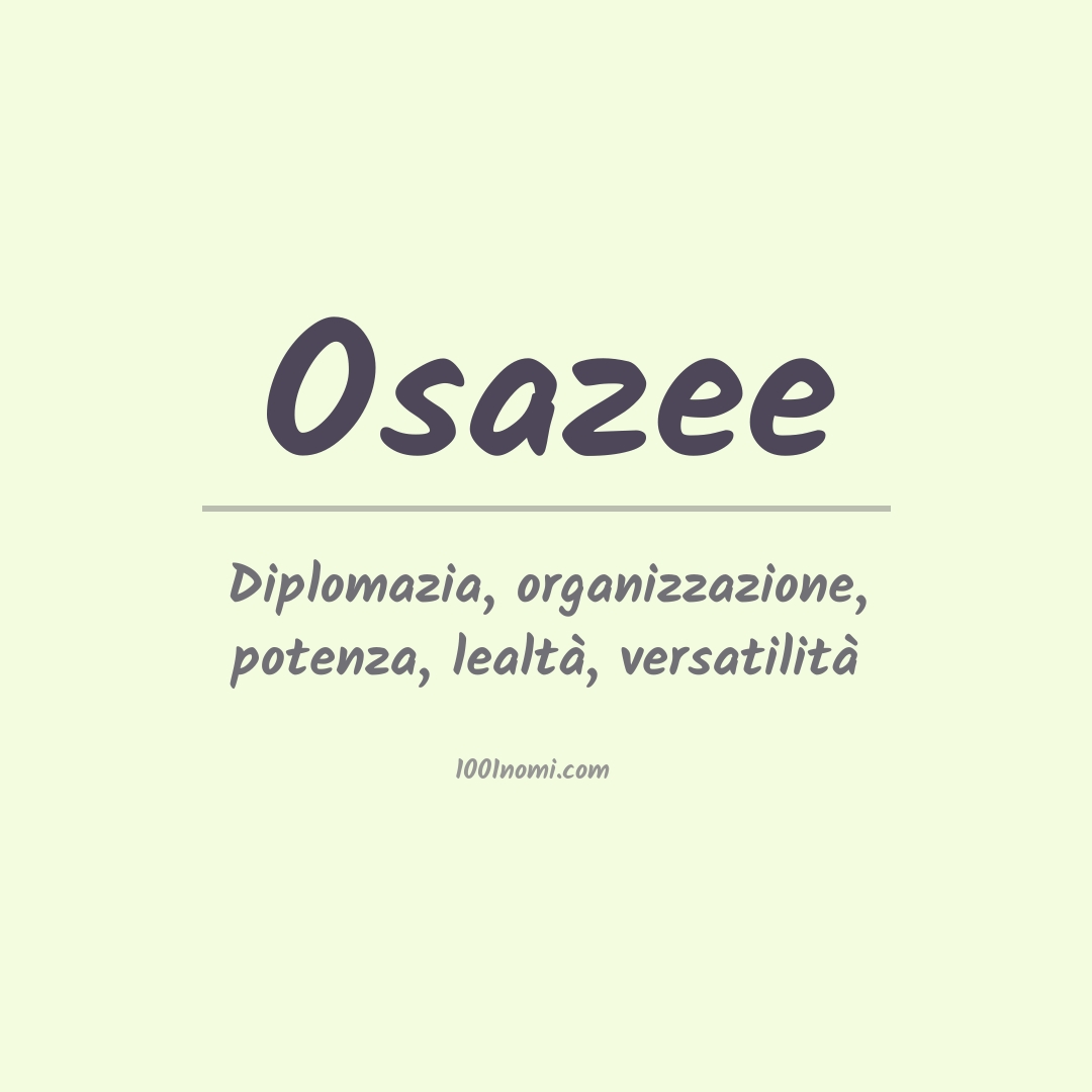 Significato del nome Osazee