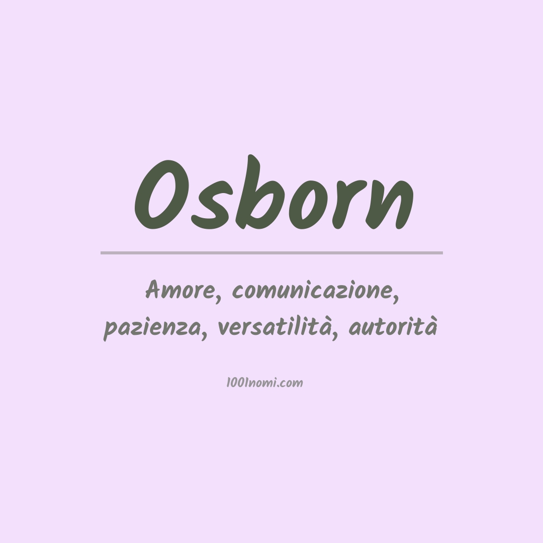 Significato del nome Osborn