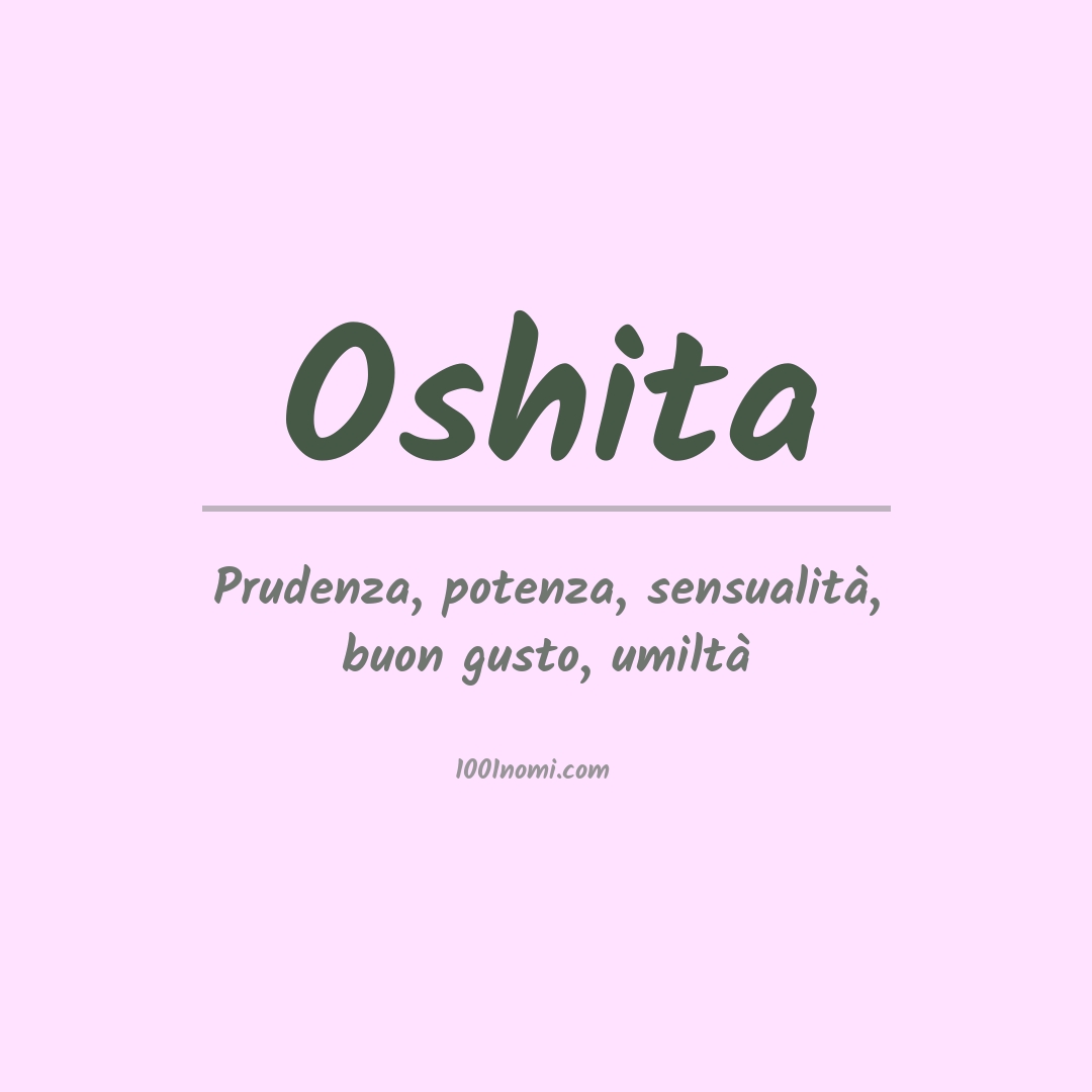 Significato del nome Oshita