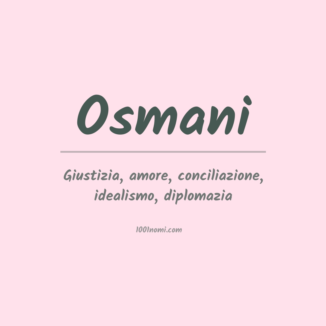 Significato del nome Osmani