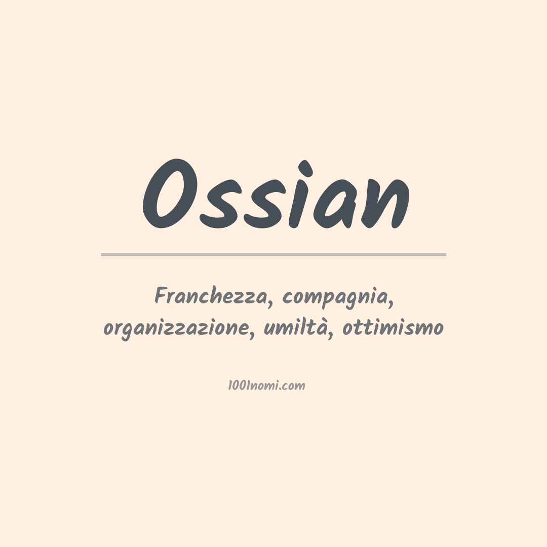 Significato del nome Ossian Significato del nome Ossian