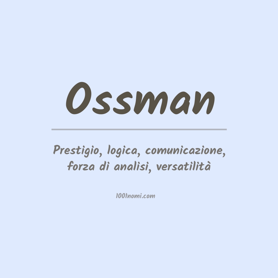 Significato del nome Ossman
