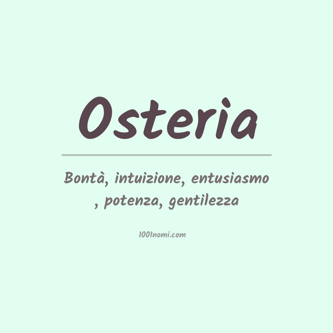 Significato del nome Osteria