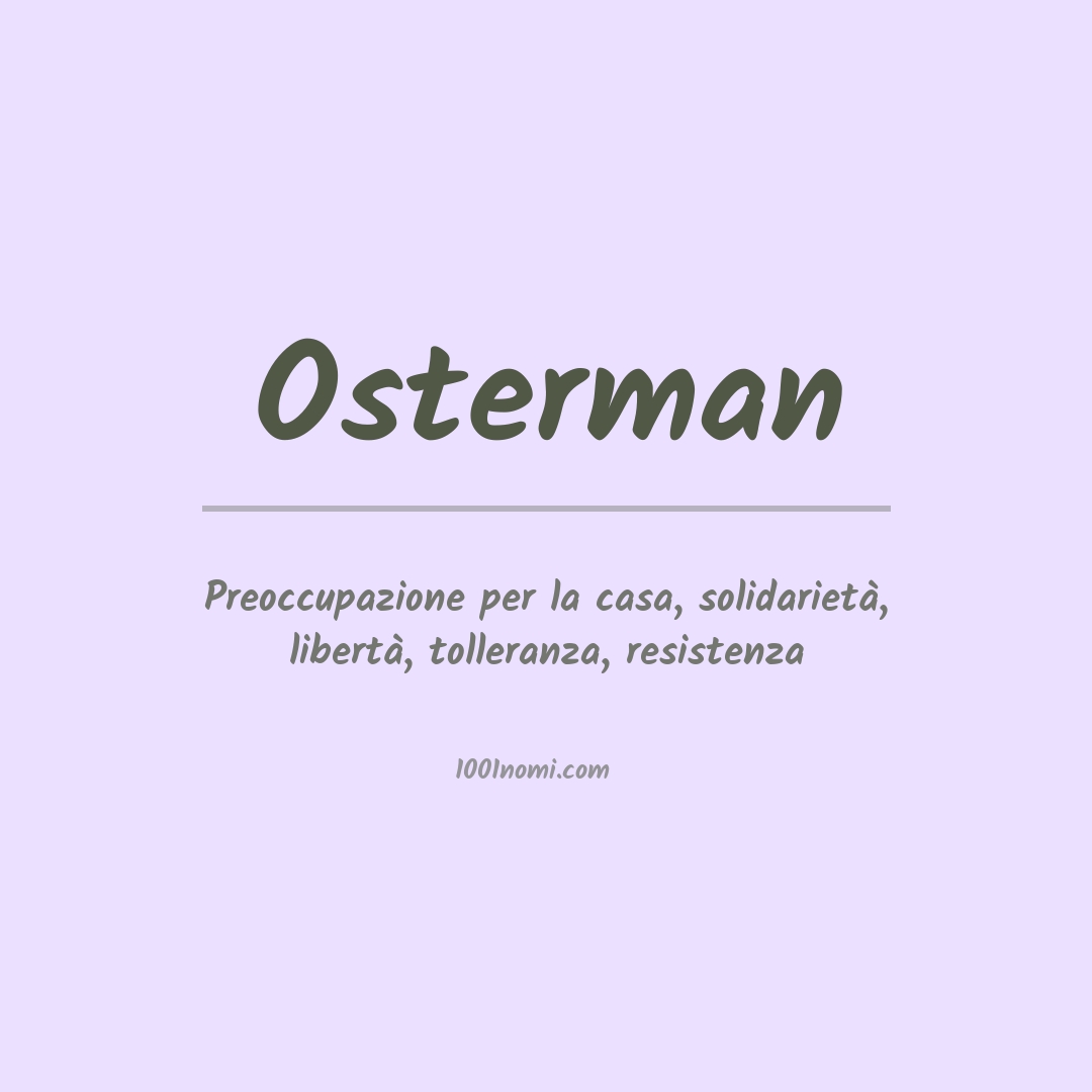 Significato del nome Osterman