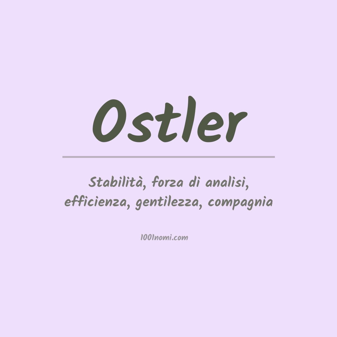 Significato del nome Ostler