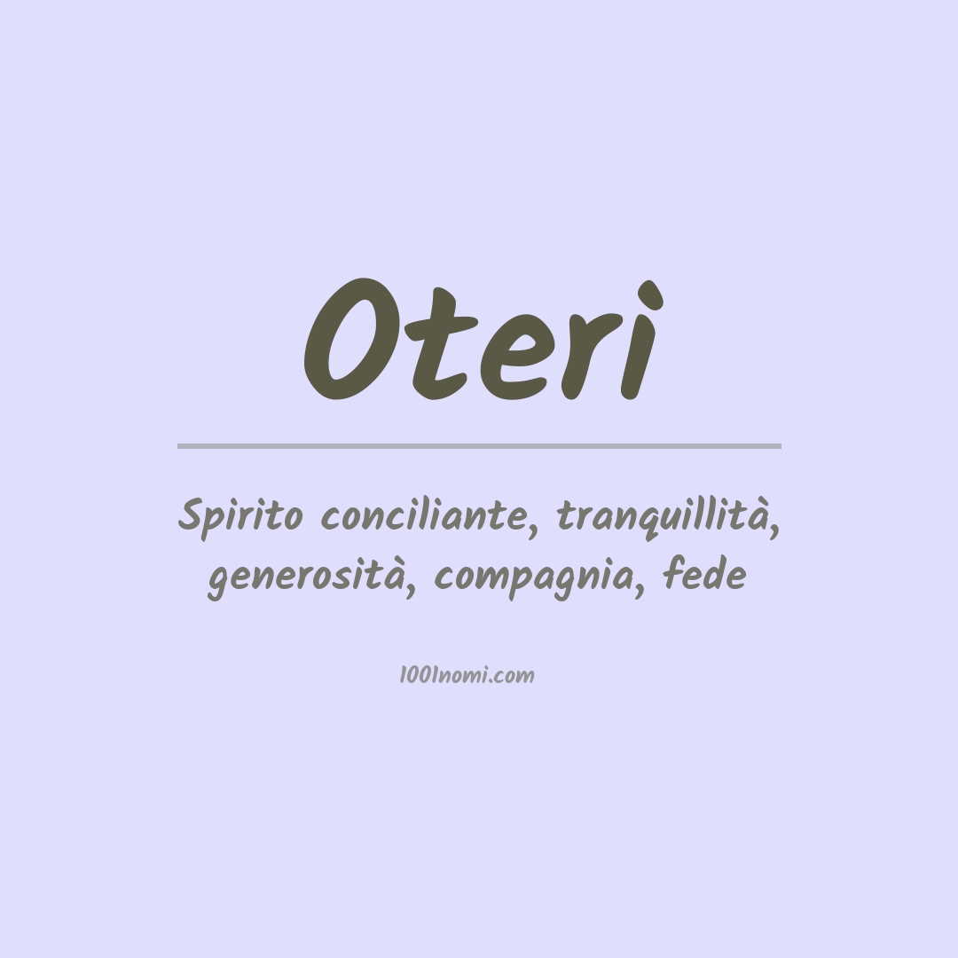 Significato del nome Oteri