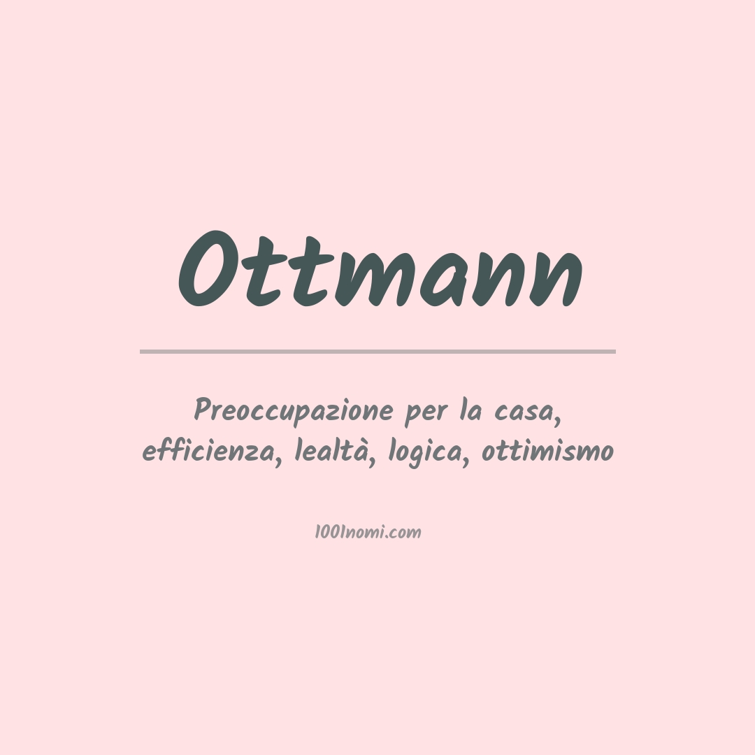 Significato del nome Ottmann