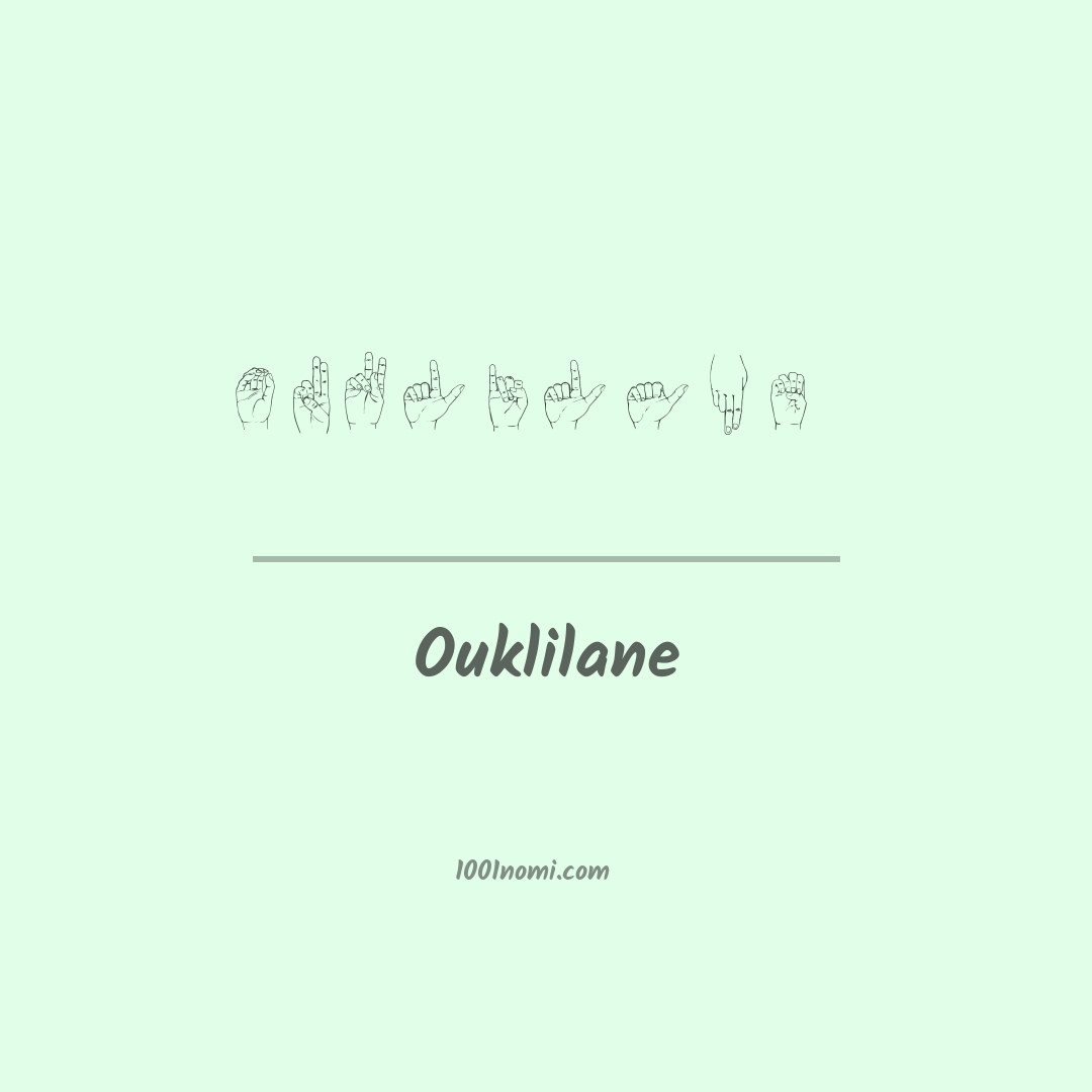 Ouklilane nella lingua dei segni