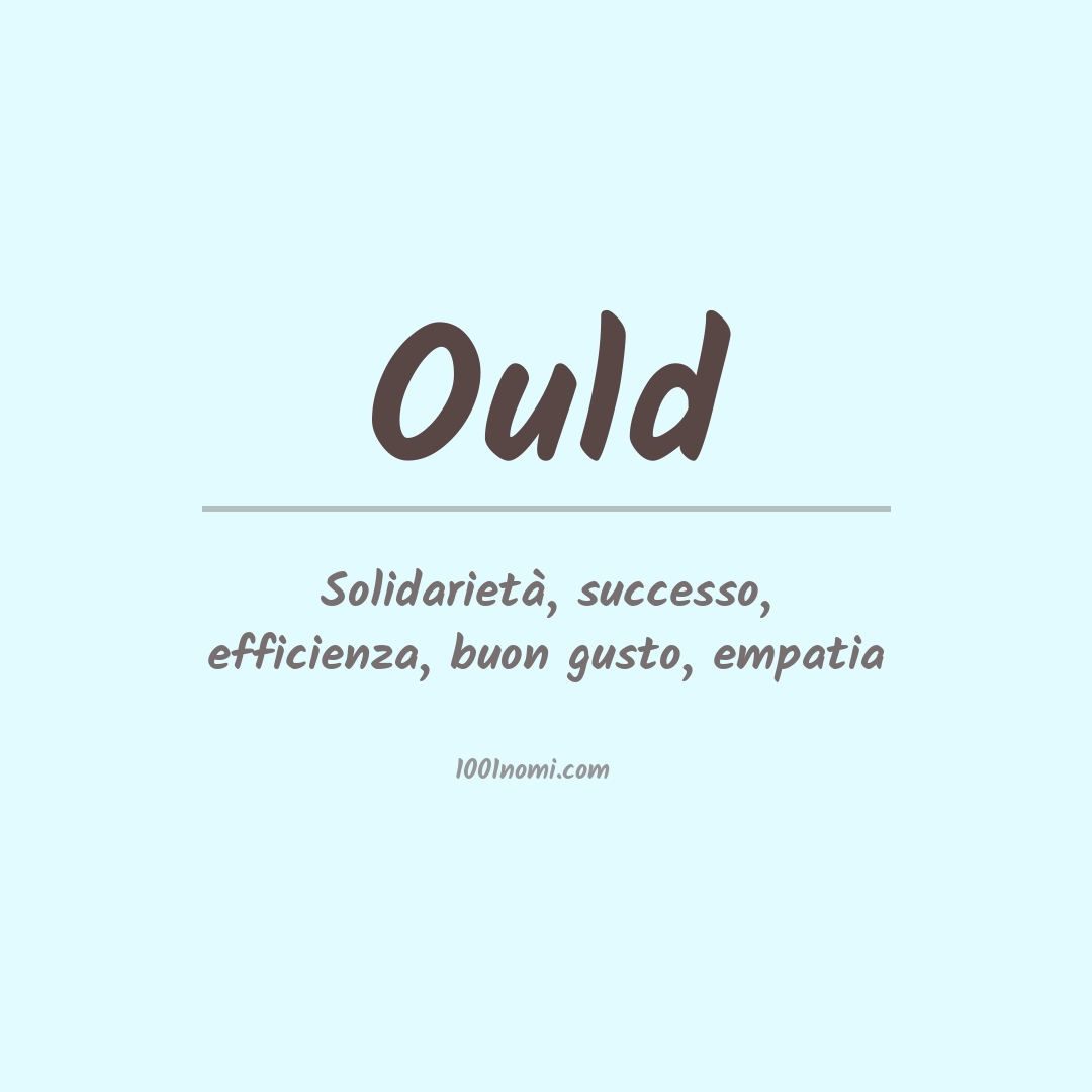 Significato del nome Ould Significato del nome Ould