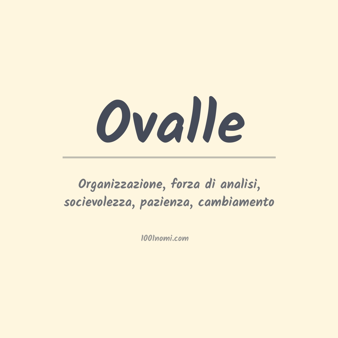 Significato del nome Ovalle