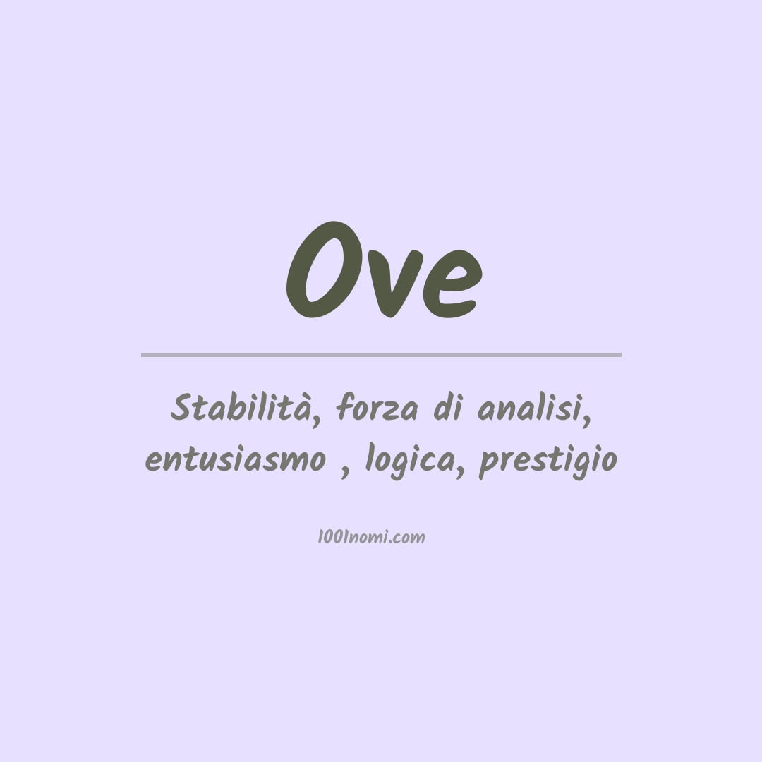 Significato del nome Ove