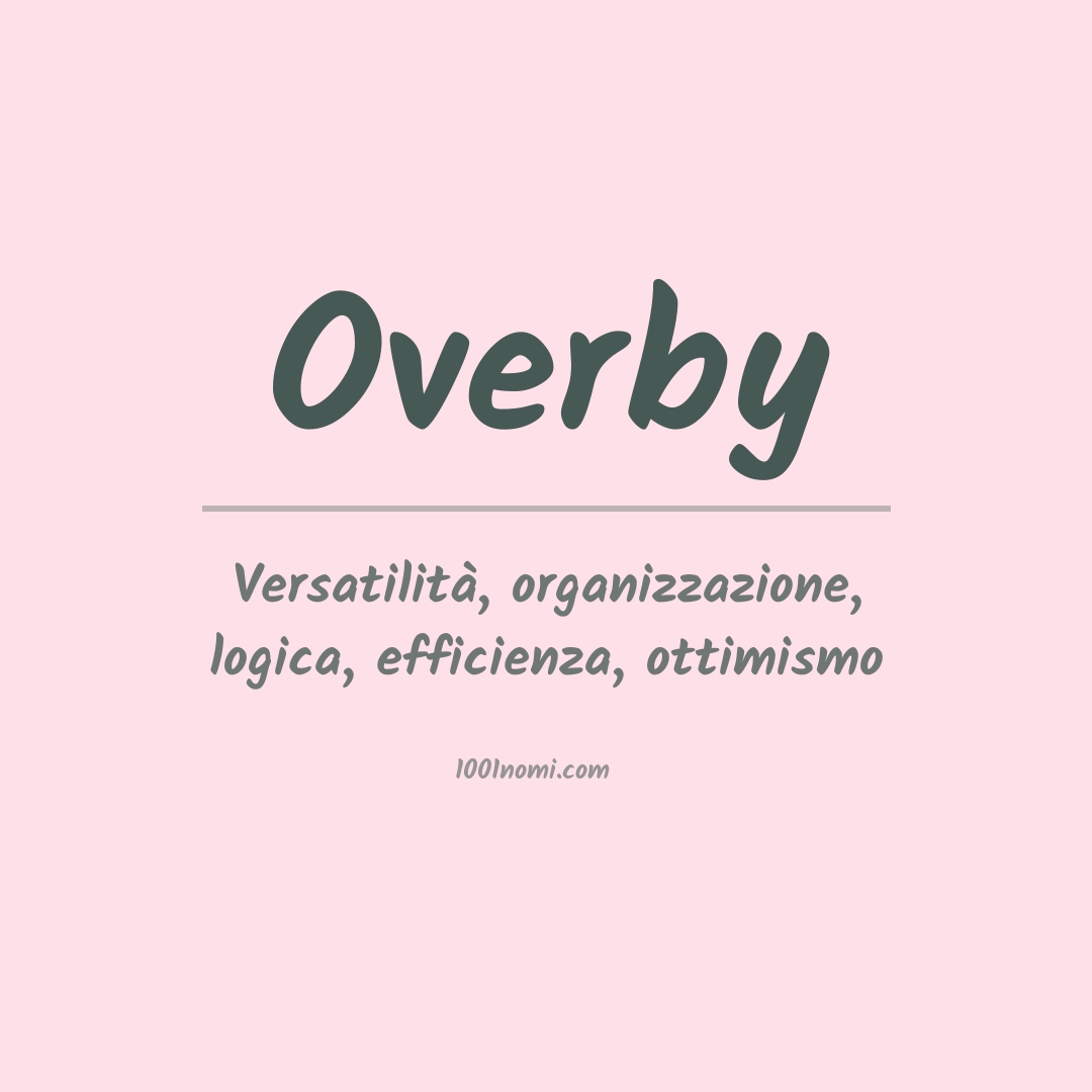 Significato del nome Overby