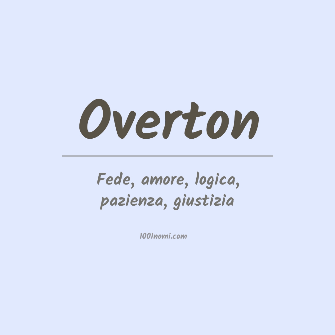 Significato del nome Overton