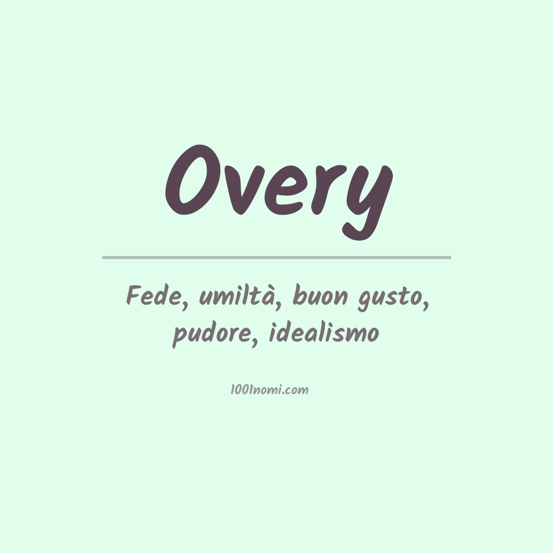 Significato del nome Overy