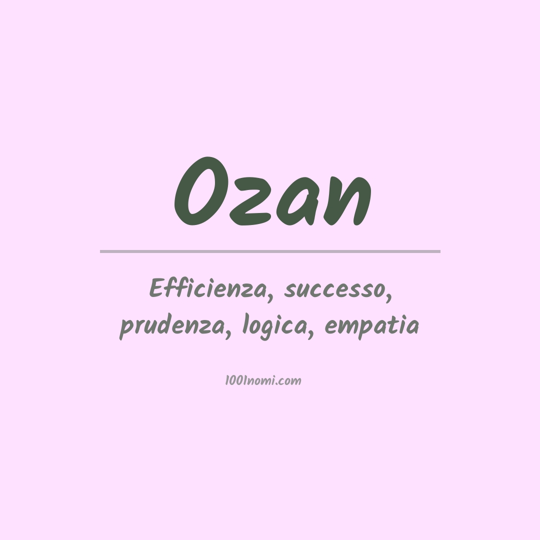 Significato del nome Ozan