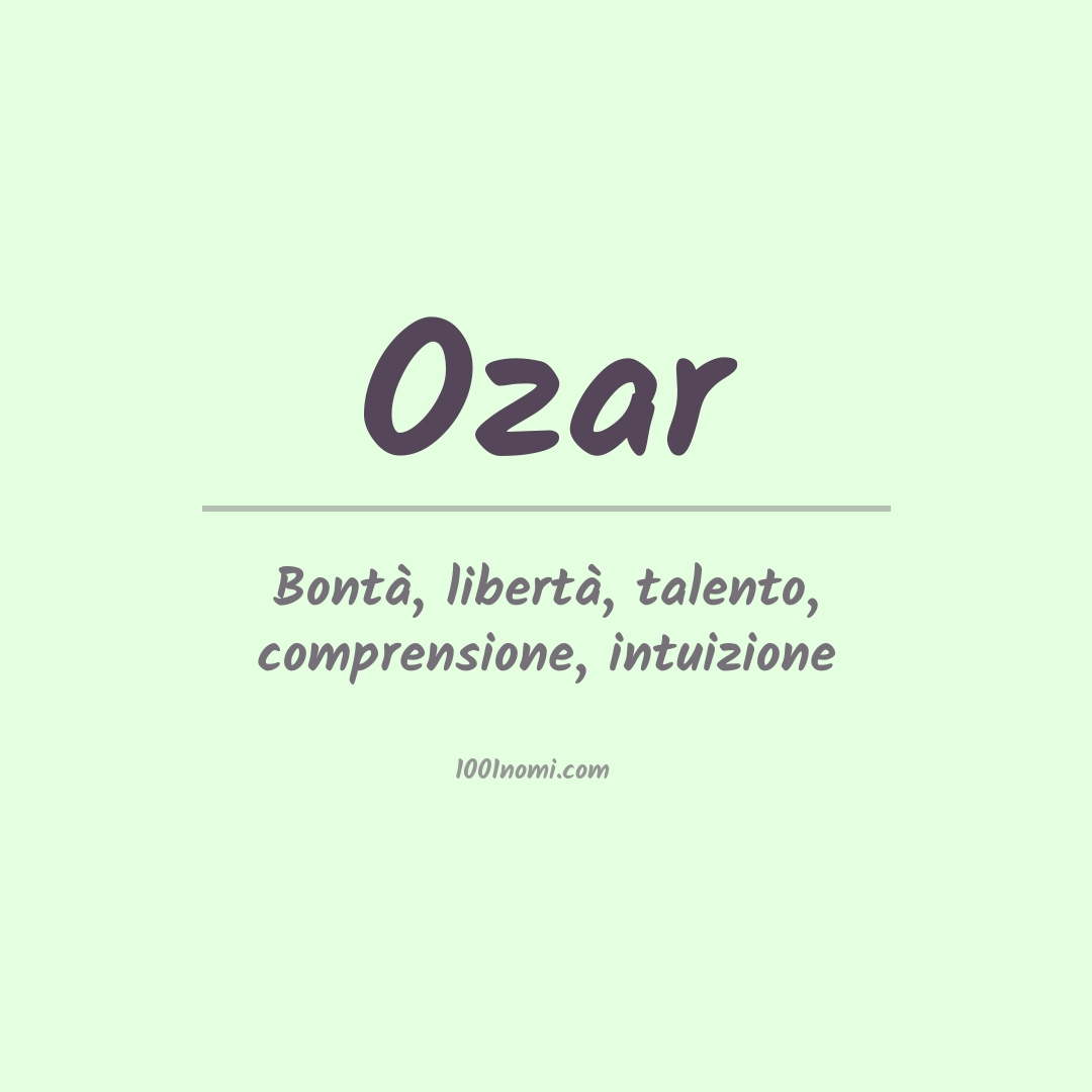 Significato del nome Ozar