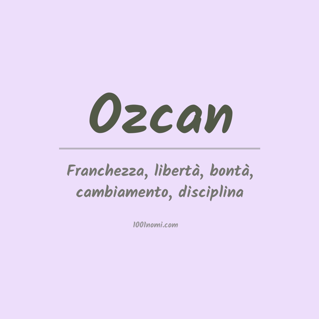 Significato del nome Ozcan Significato del nome Ozcan