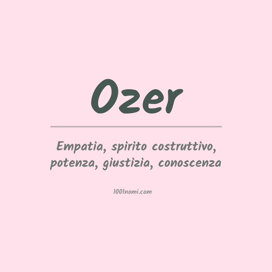 Significato del nome Ozer