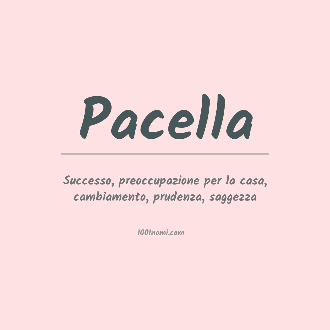 Significato del nome Pacella