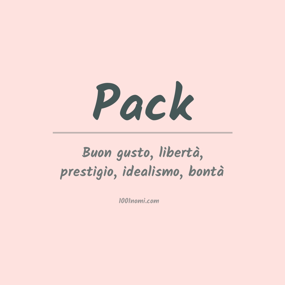 Significato del nome Pack