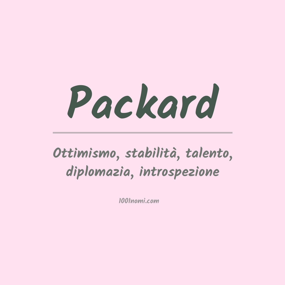 Significato del nome Packard