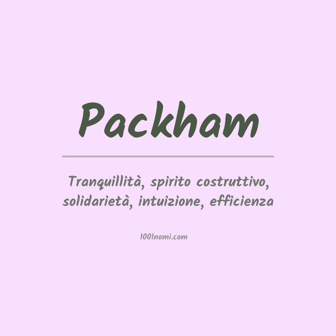 Significato del nome Packham