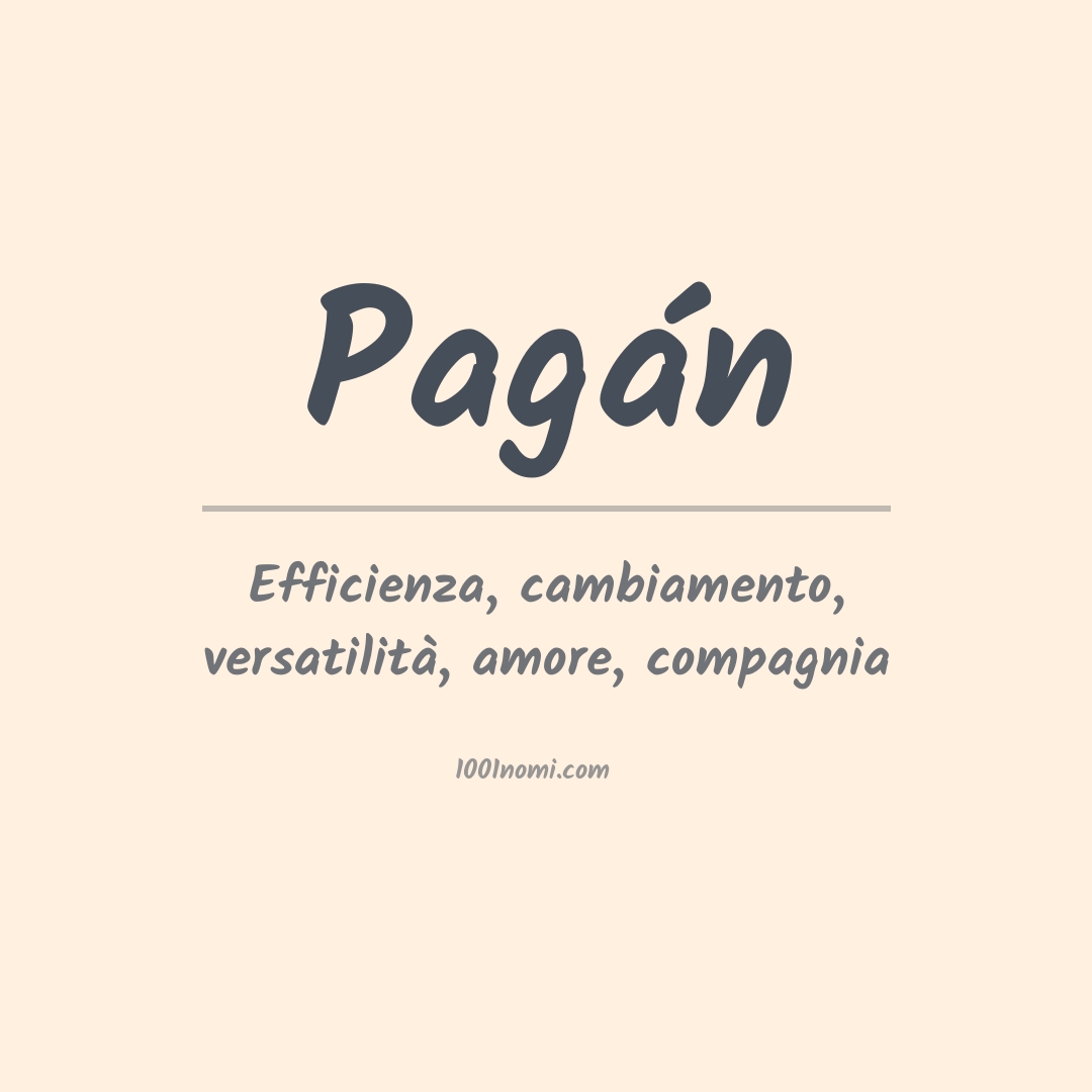 Significato del nome Pagán