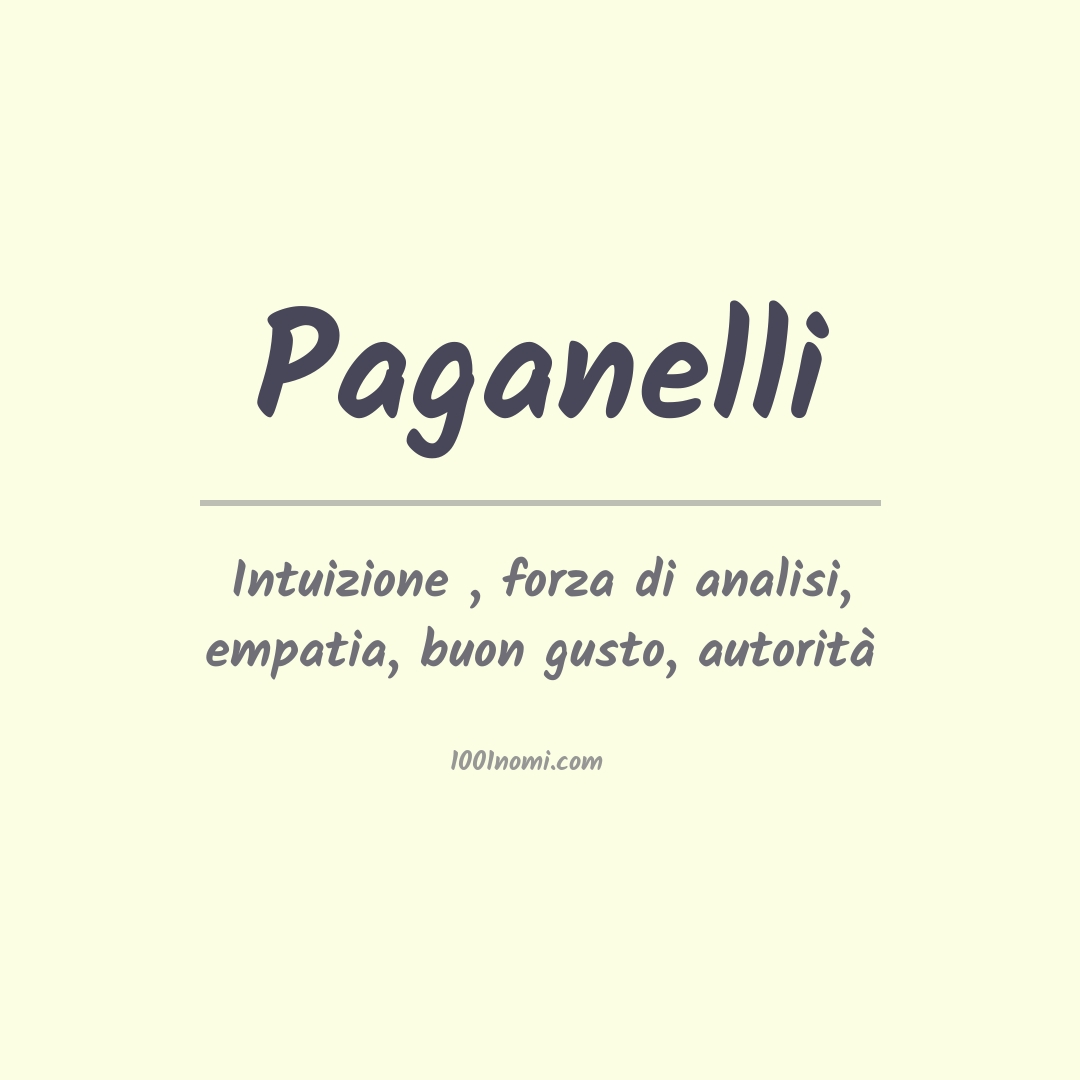 Significato del nome Paganelli