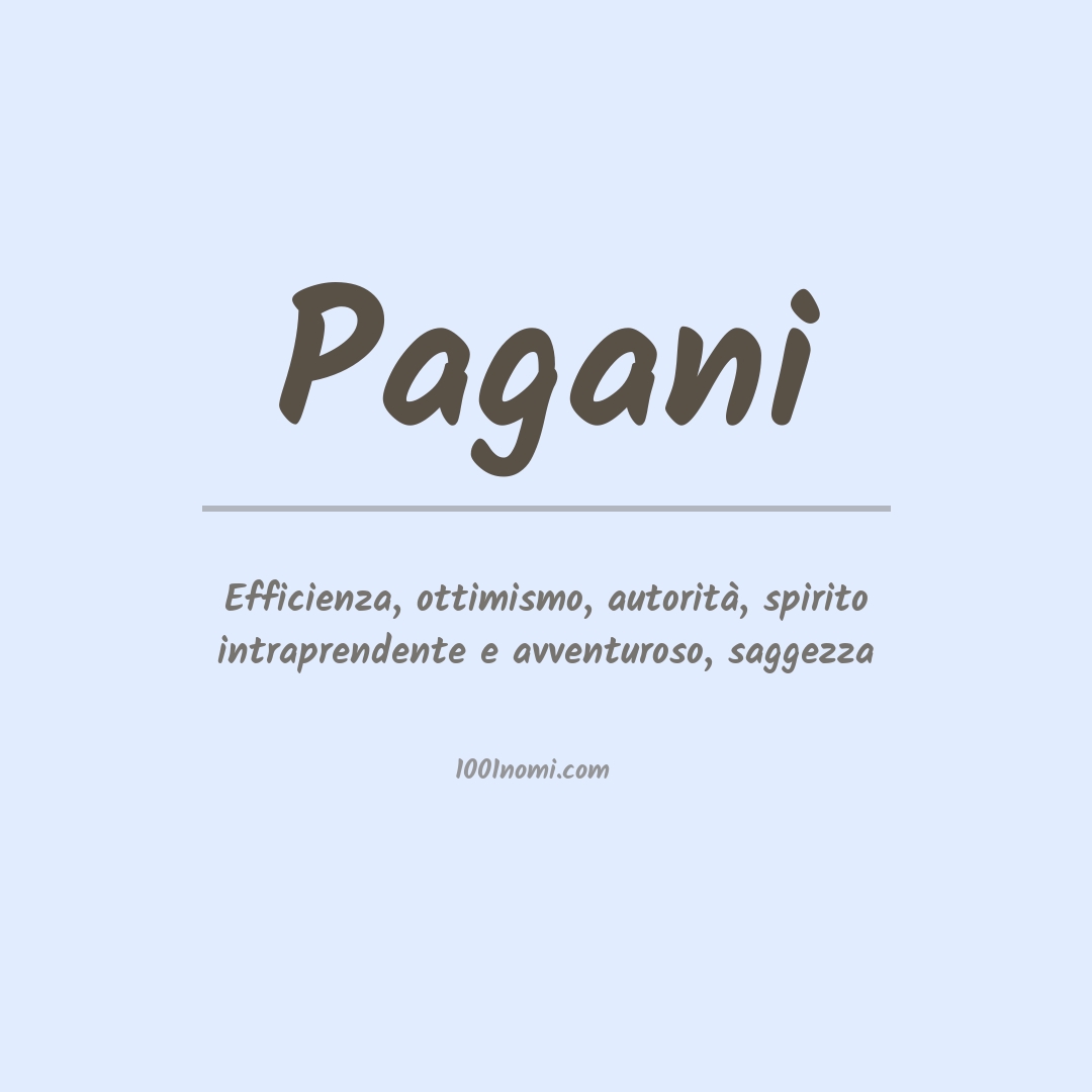 Significato del nome Pagani