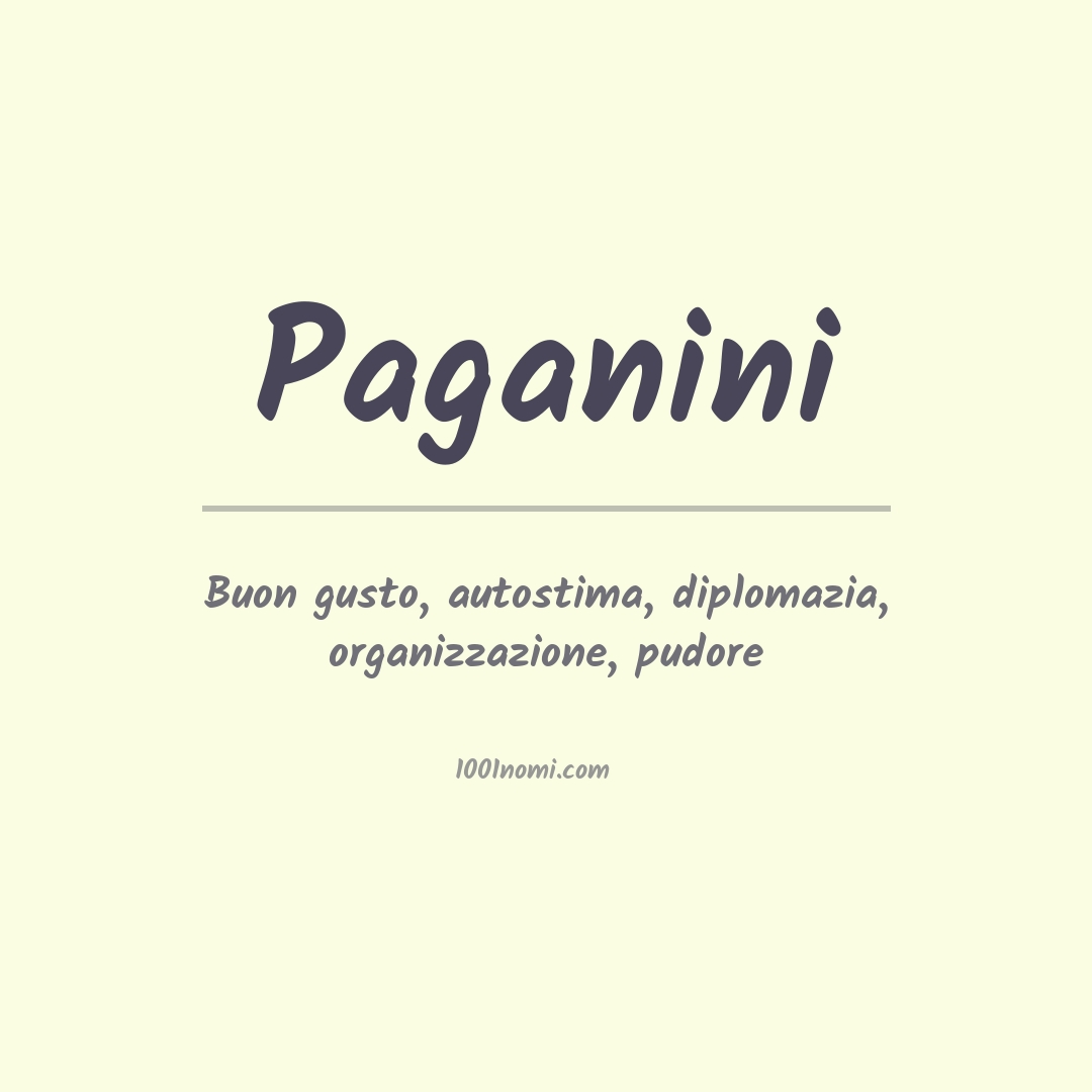 Significato del nome Paganini