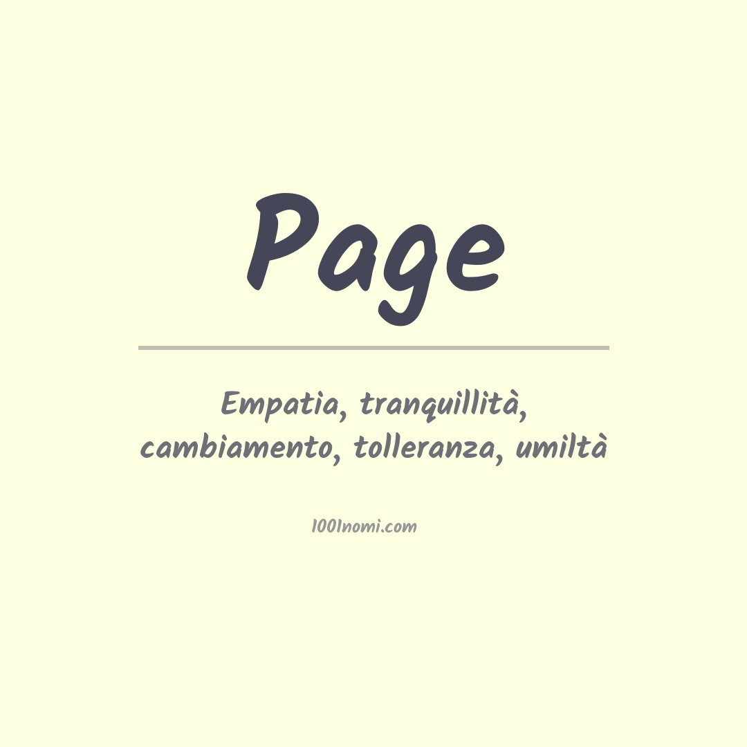 Significato del nome Page