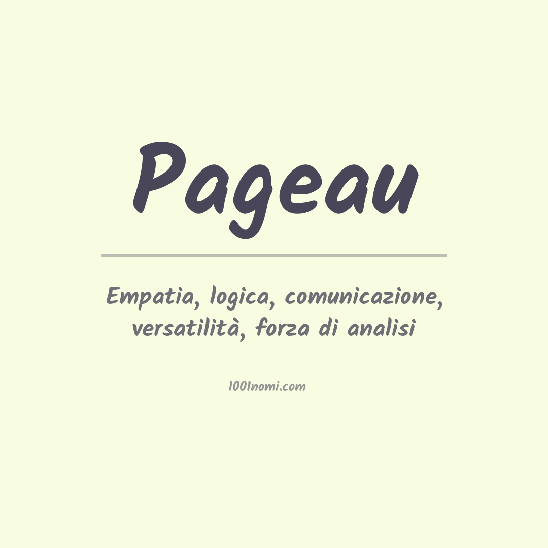 Significato del nome Pageau