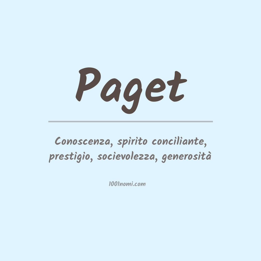 Significato del nome Paget