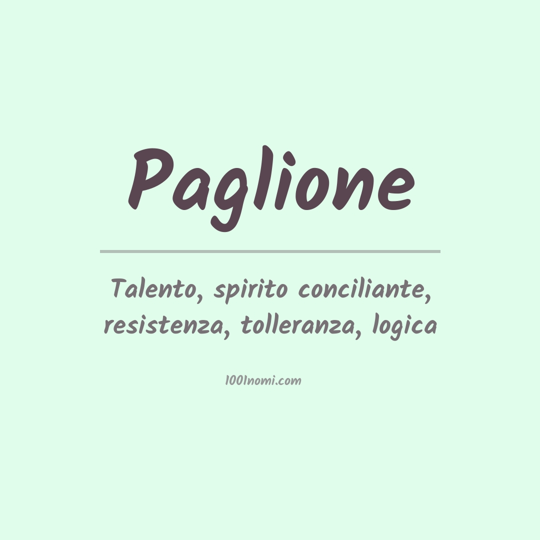 Significato del nome Paglione