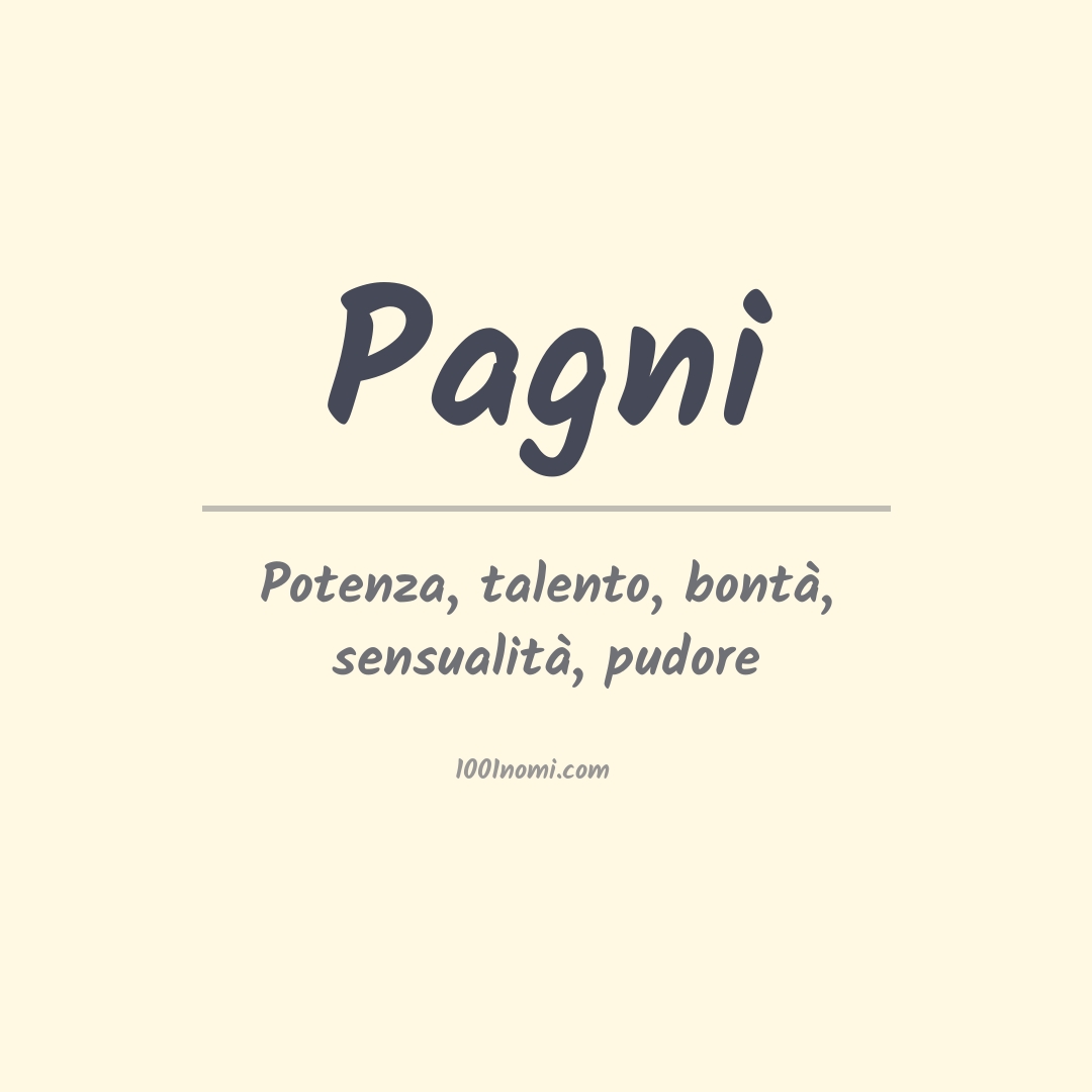 Significato del nome Pagni