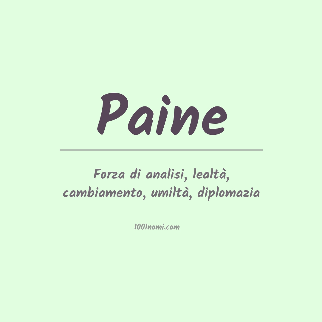 Significato del nome Paine