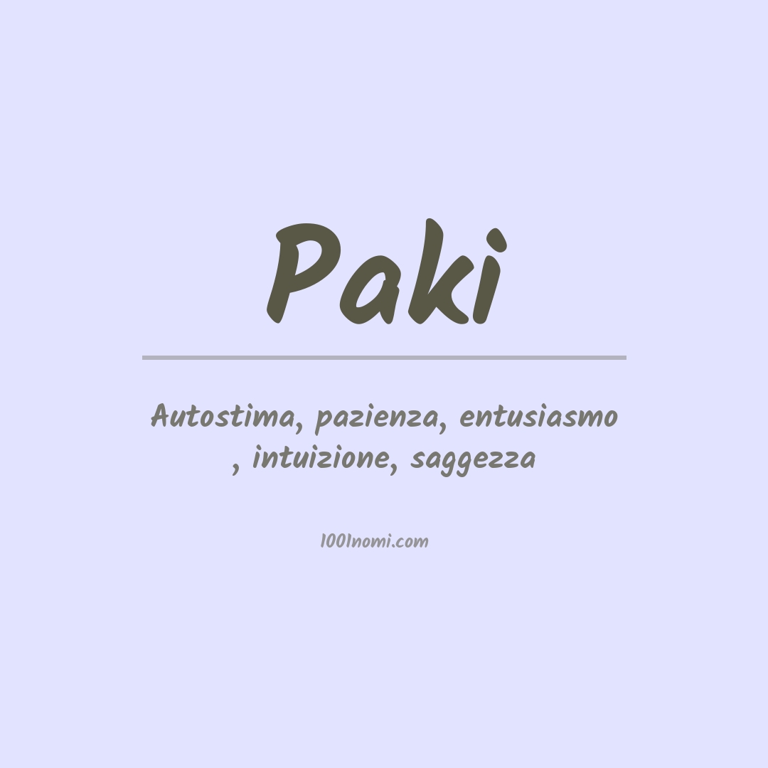 Significato del nome Paki