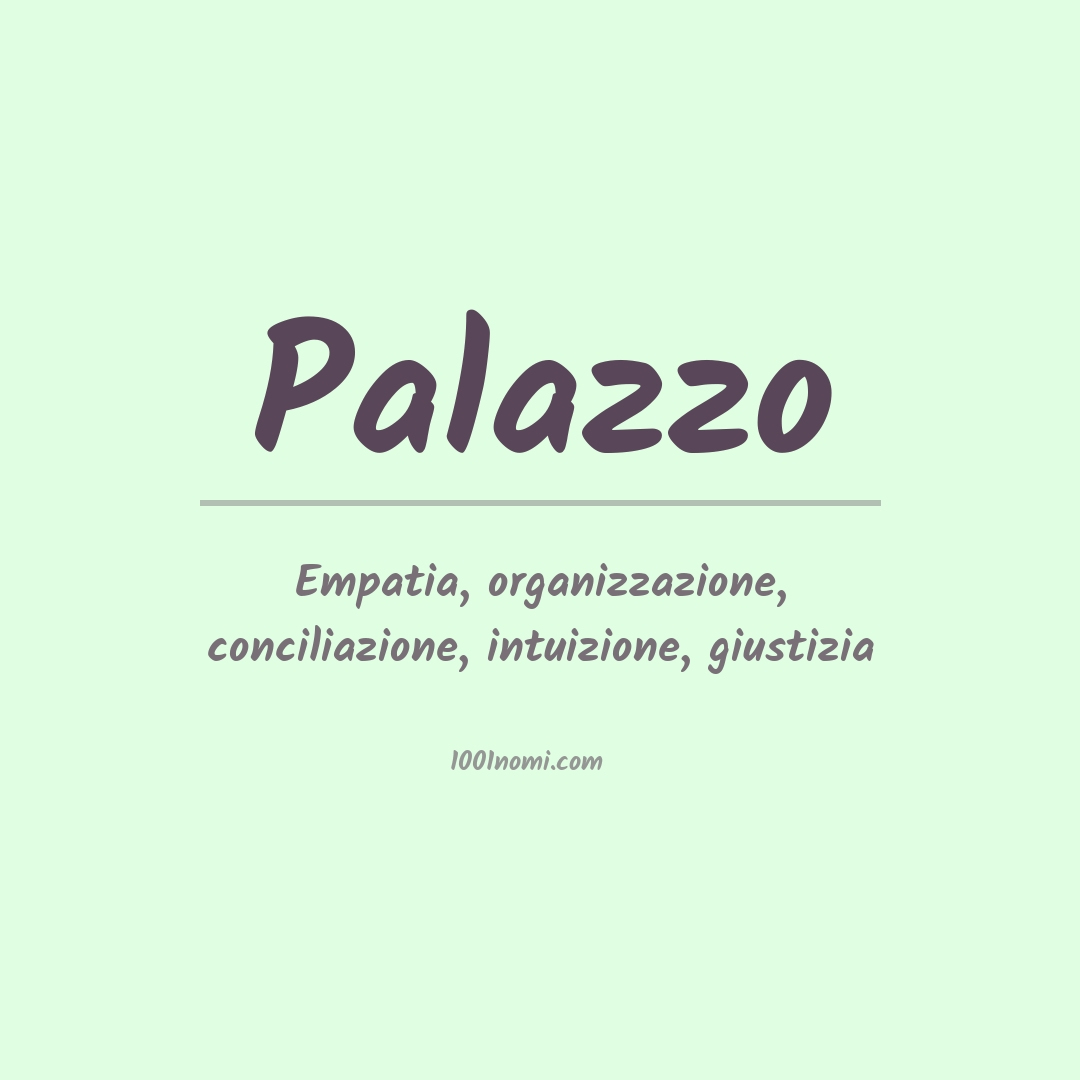 Significato del nome Palazzo