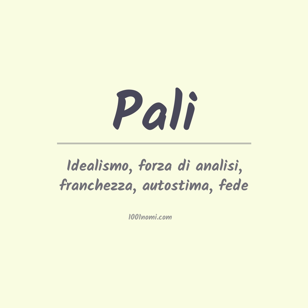 Significato del nome Pali