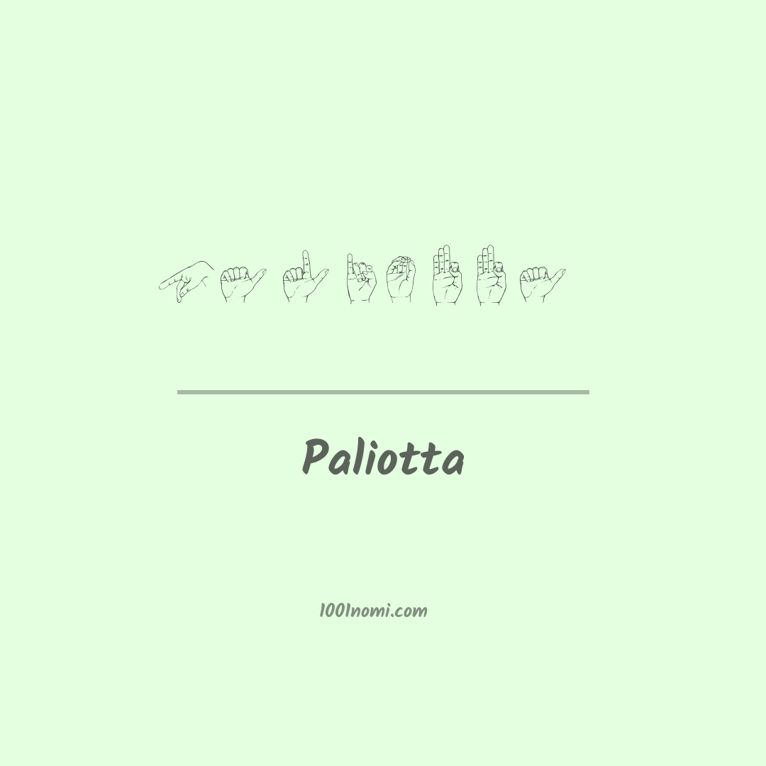 Paliotta nella lingua dei segni