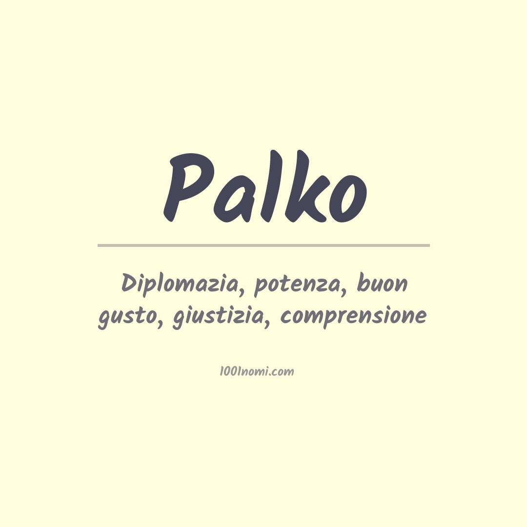 Significato del nome Palko